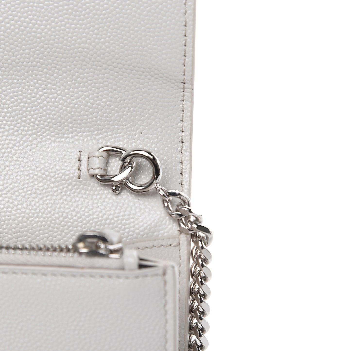 Grain De Poudre Small Classic Monogram Kate Tassel Chain Wallet Icy White