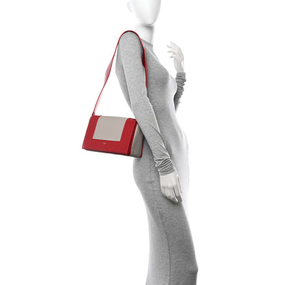 Celine Shiny Smooth Calfskin Medium Frame Shoulder Bag Poppy Red Clay 2 of 17