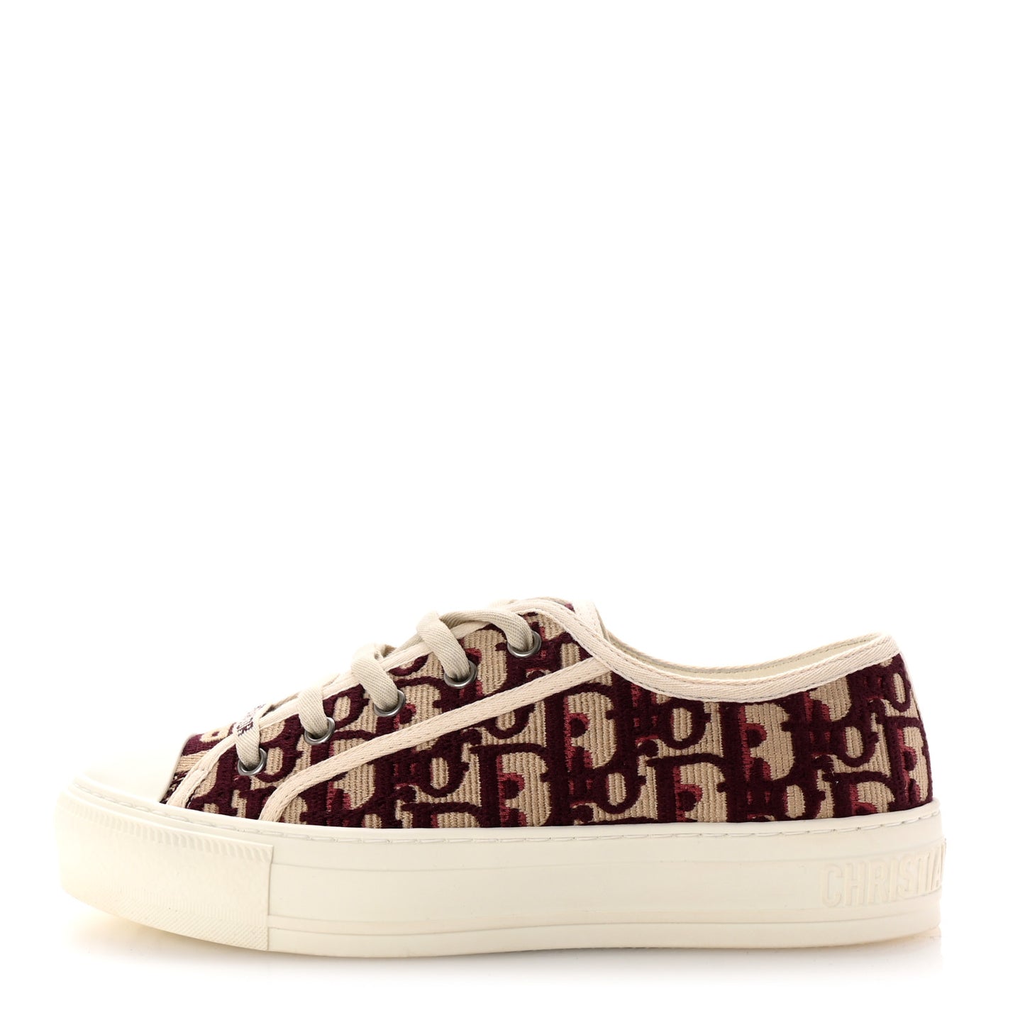 Canvas Oblique Walk'N'Dior Low Top Sneakers 36 Deep Amaranth