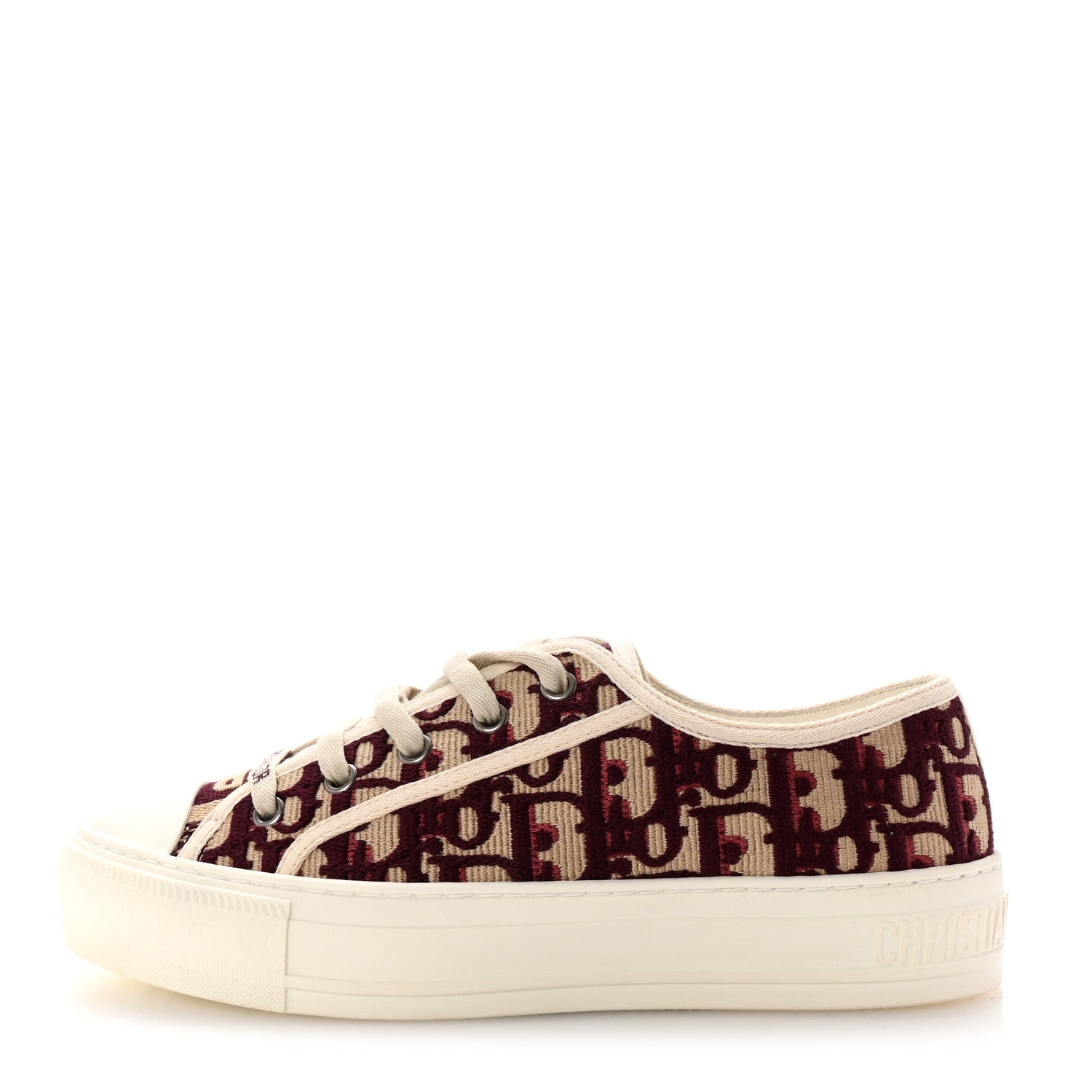 Christian Dior Canvas Oblique Walk'N'Dior Low Top Sneakers 36 Deep Amaranth 1 of 11