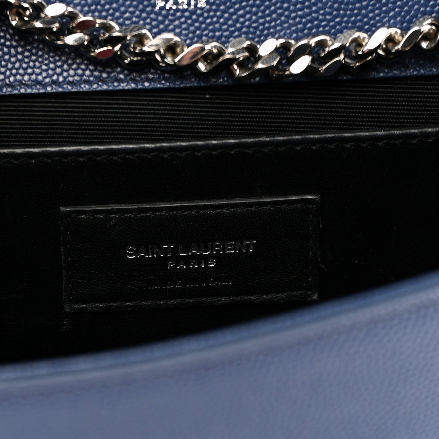 Grain De Poudre Medium Classic Monogram Kate Satchel Blue Clair