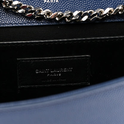 Saint Laurent Grain De Poudre Medium Classic Monogram Kate Satchel Blue Clair 6 of 10