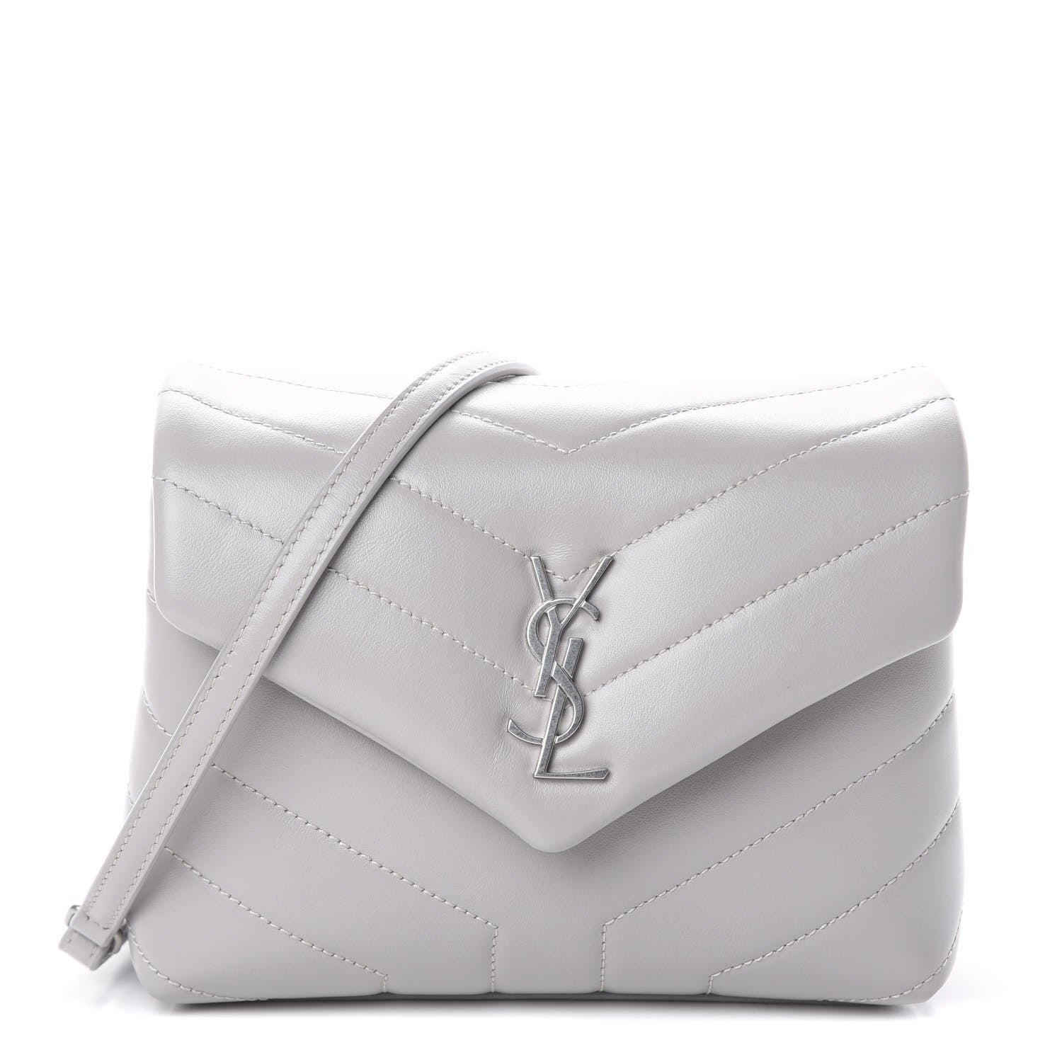 Saint Laurent Calfskin Y Quilted Monogram Toy Loulou Satchel Granite 1 of 8