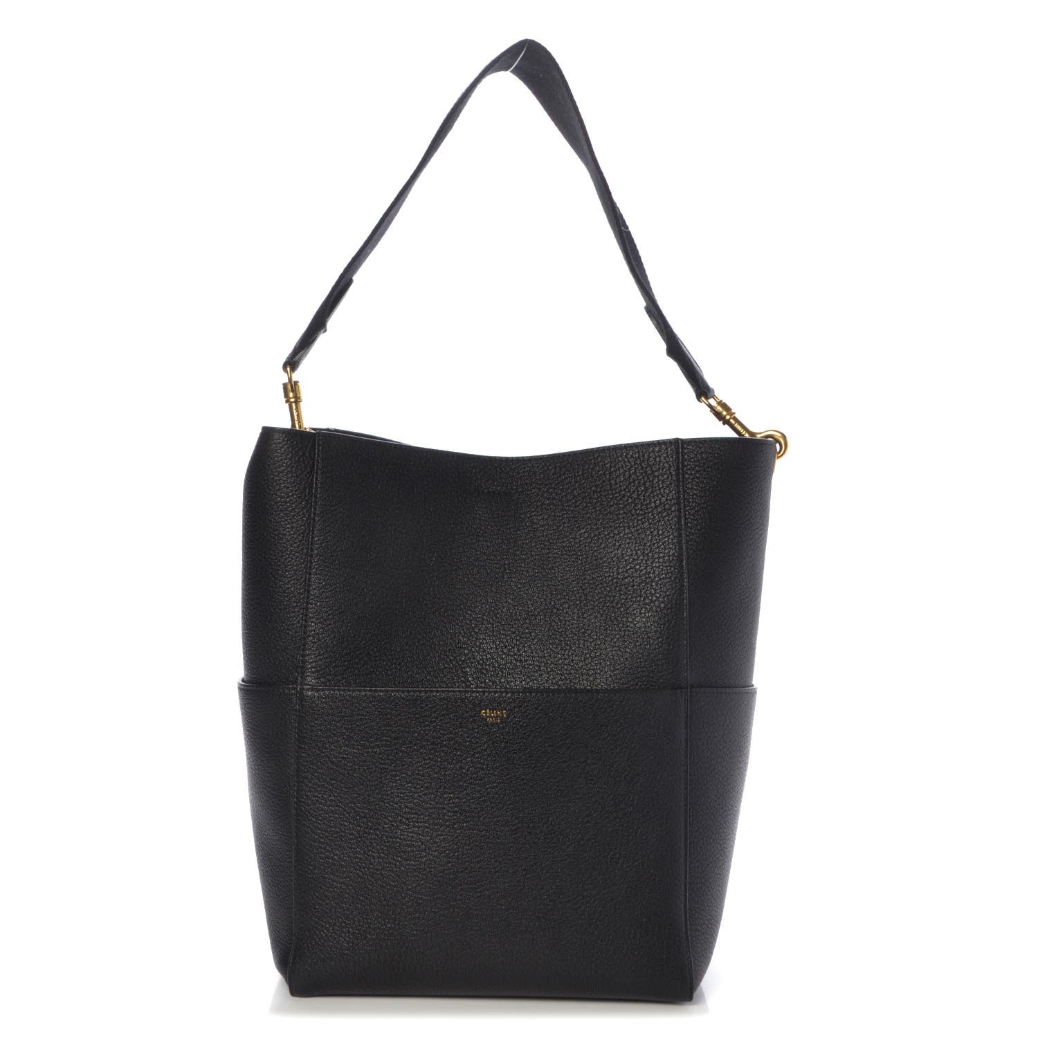 Celine Goatskin Sangle Bucket Bag Black 1 of 6
