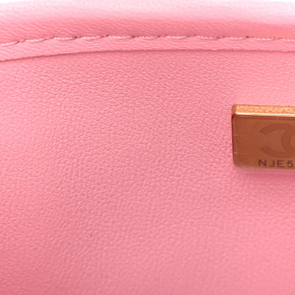 Chanel Metallic Lambskin Viscose Woven Flap Pink Gold 7 of 13