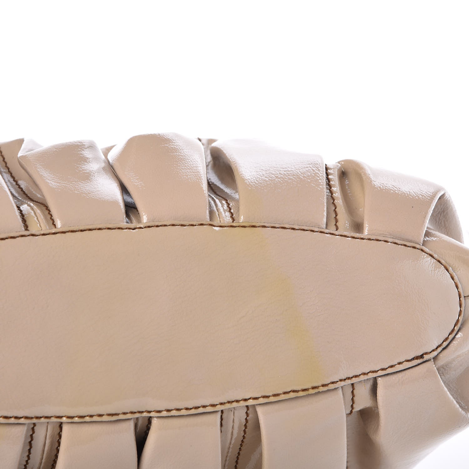 Alexander McQueen Patent Elvie Satchel Beige 7 of 10