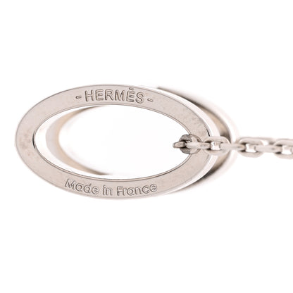 Hermes Lacquered Palladium Pop H Pendant Necklace Marron Glace 5 of 7