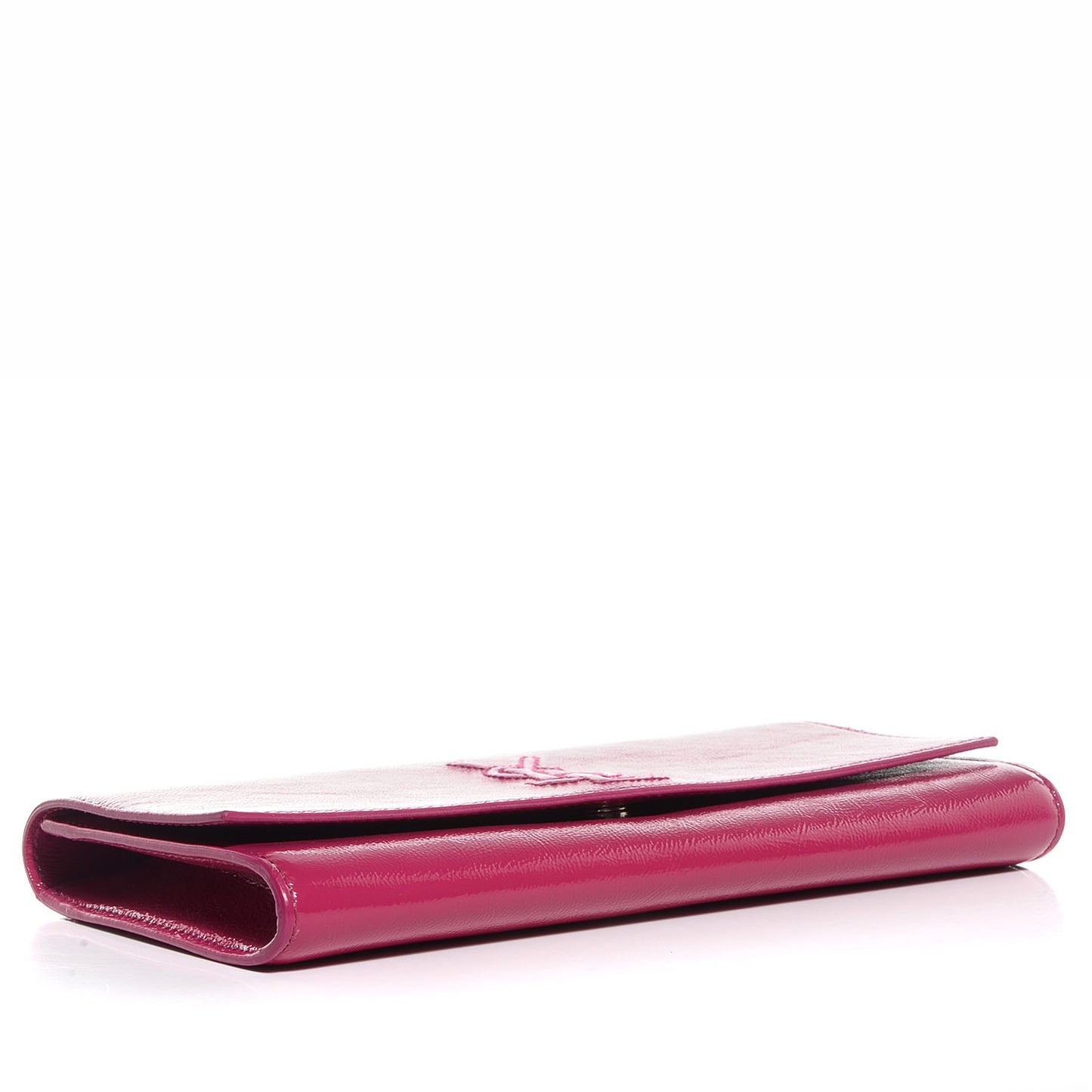 Textured Patent Small Belle de Jour Clutch Fuchsia