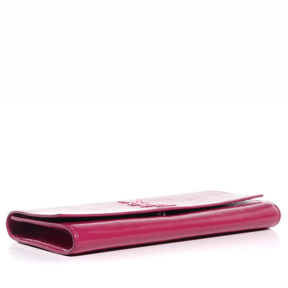 Saint Laurent Textured Patent Small Belle de Jour Clutch Fuchsia 4 of 7