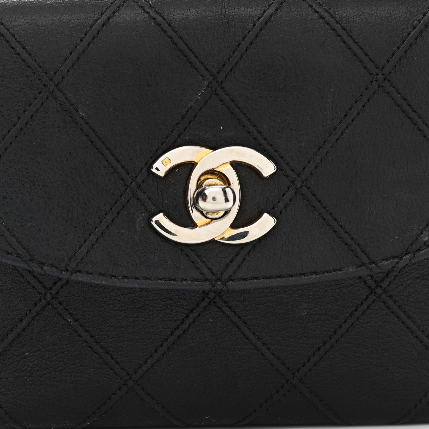 Chanel Lambskin Diamond Stitched Flap Waist Belt Bag 75 30 Black 9 of 15