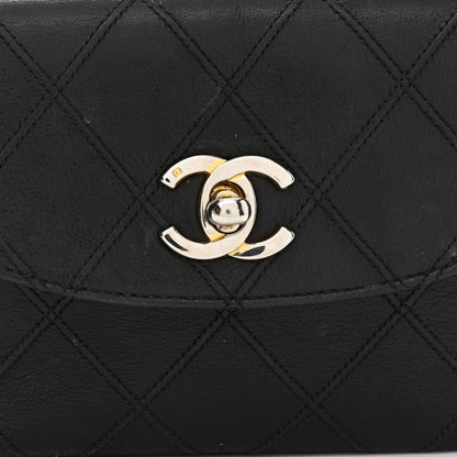 Chanel Lambskin Diamond Stitched Flap Waist Belt Bag 75 30 Black 9 of 15