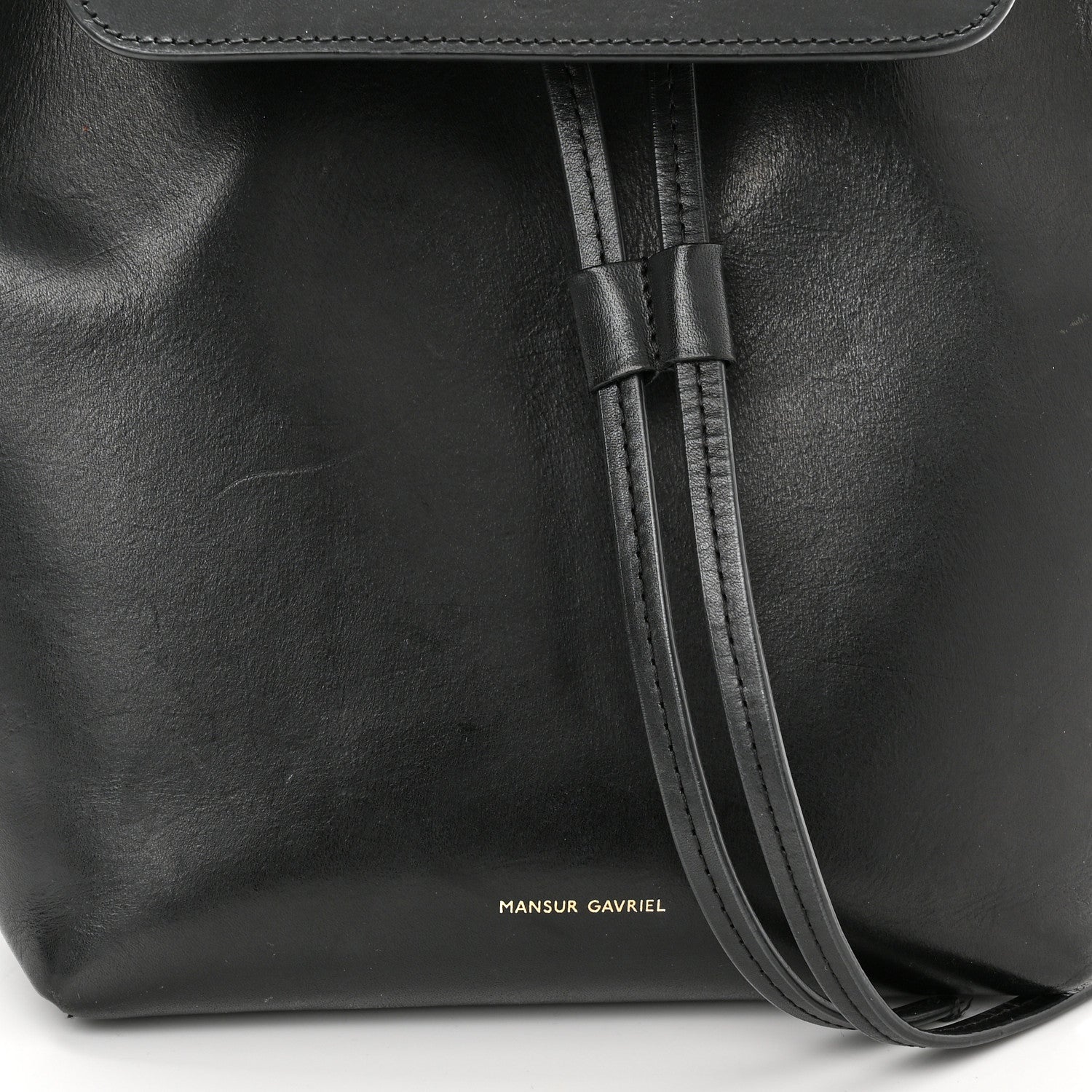 Mansur Gavriel Vegetable Tanned Calfskin Mini Backpack Black Flamma 7 of 12