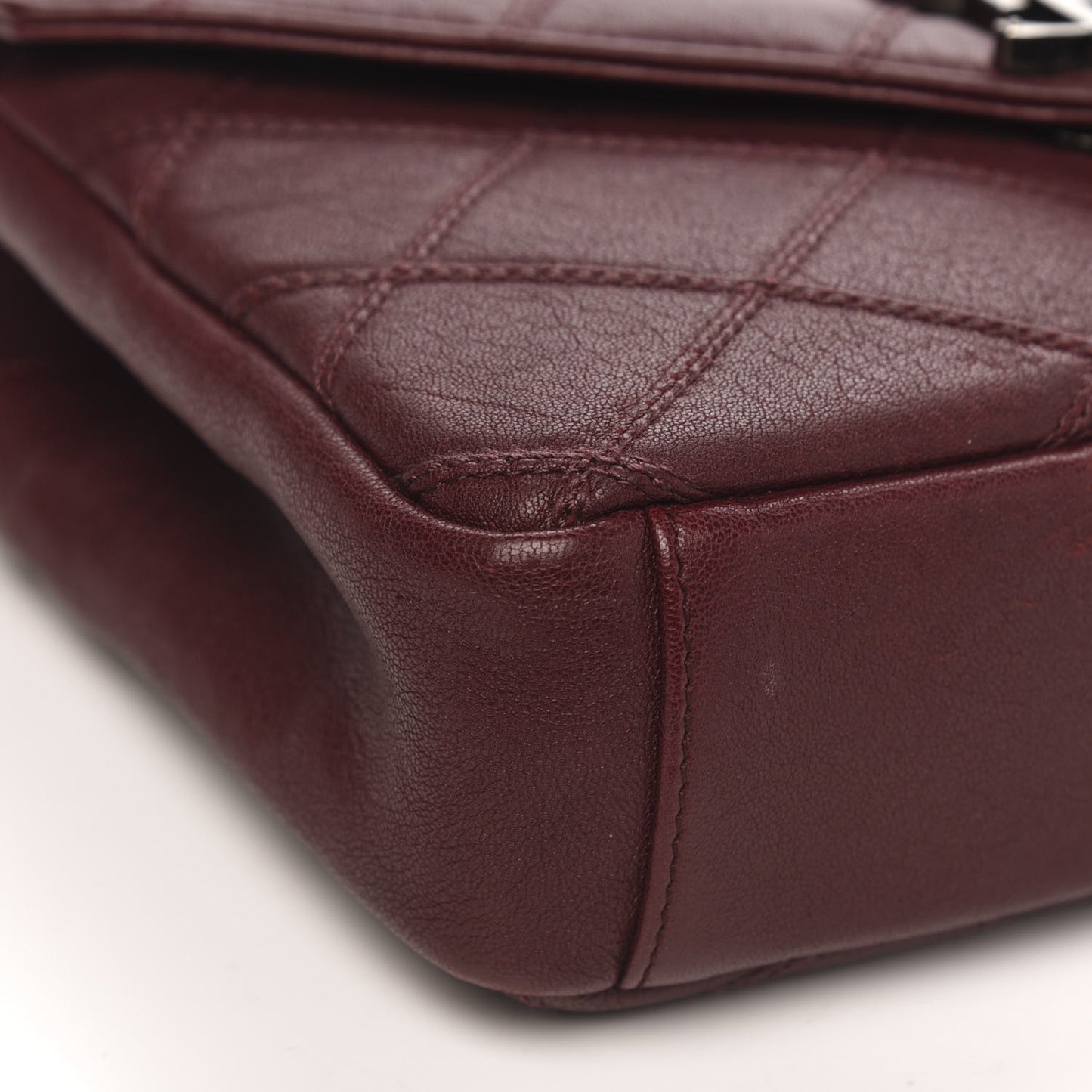 Calfskin Matelasse Diamond Quilted Monogram Medium College Bag Bordeaux