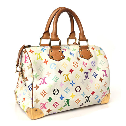 Louis Vuitton Monogram Multicolor Speedy 30 White 3 of 10