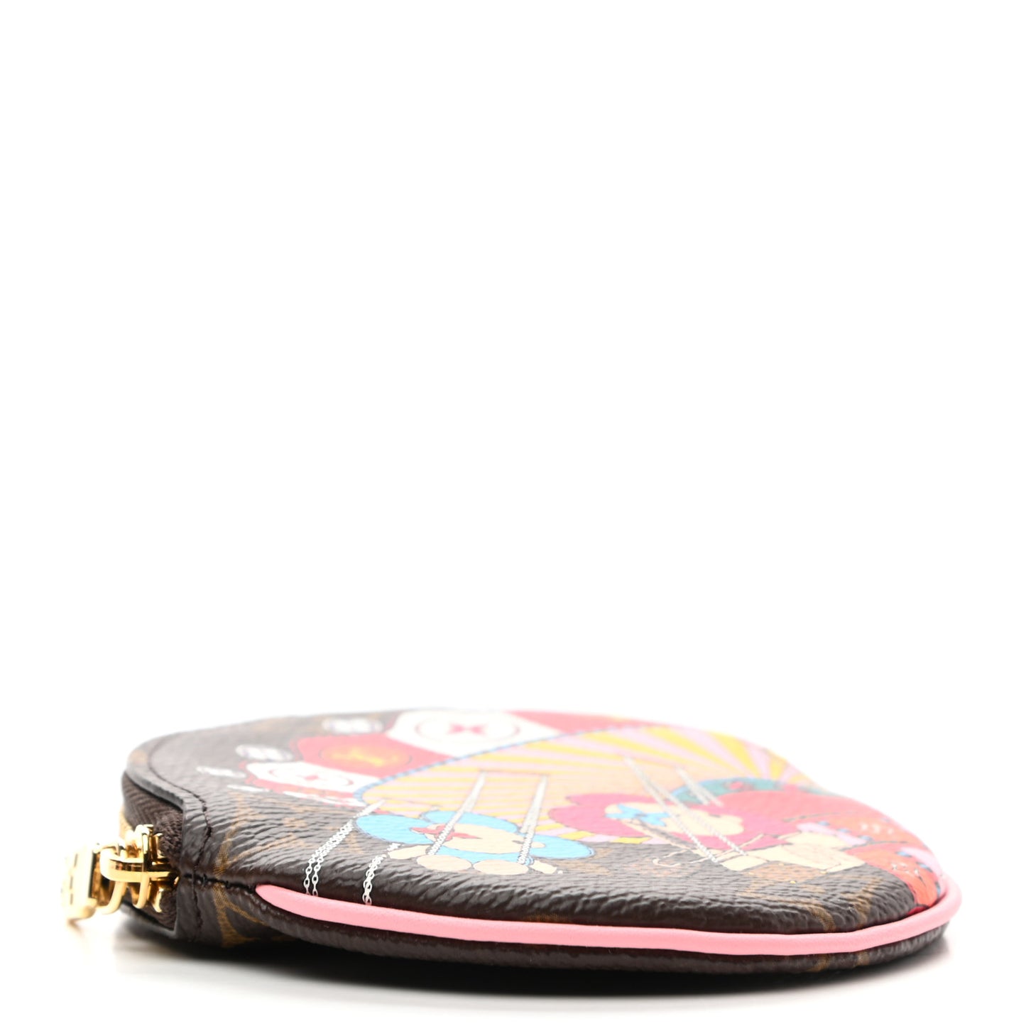 Monogram 2020 Christmas Animation Swing Ride Round Coin Purse Pink Poppy