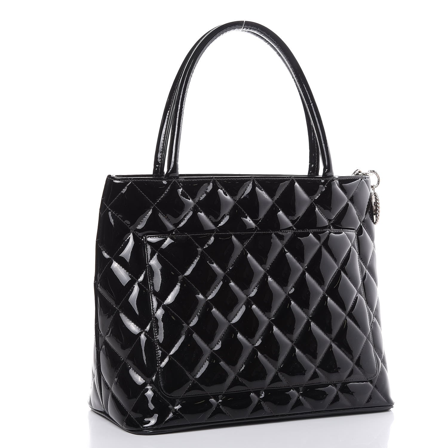 Chanel Patent Quilted Medallion Tote Black 3 of 17