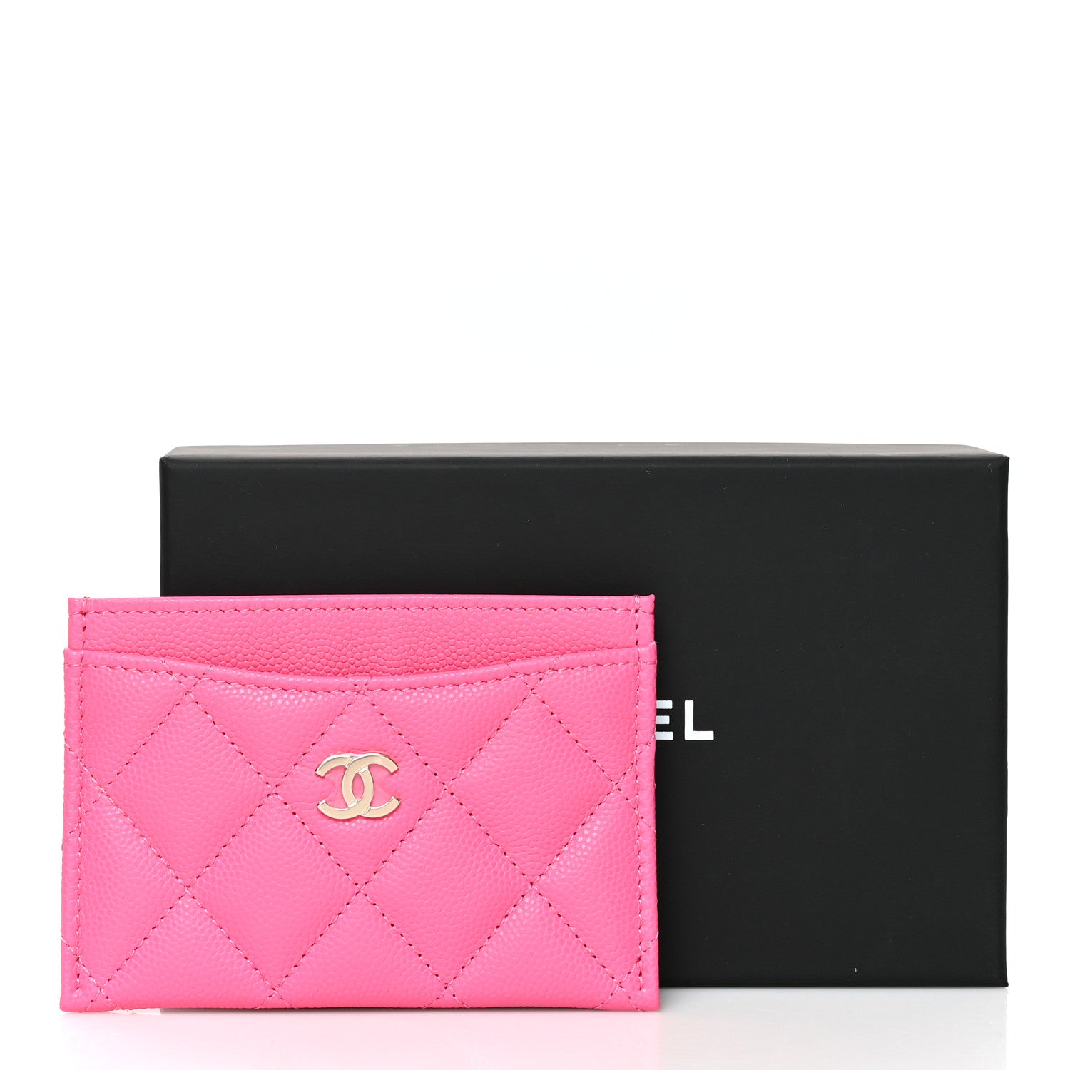 Chanel Caviar Quilted Card Holder Pink 10 of 10