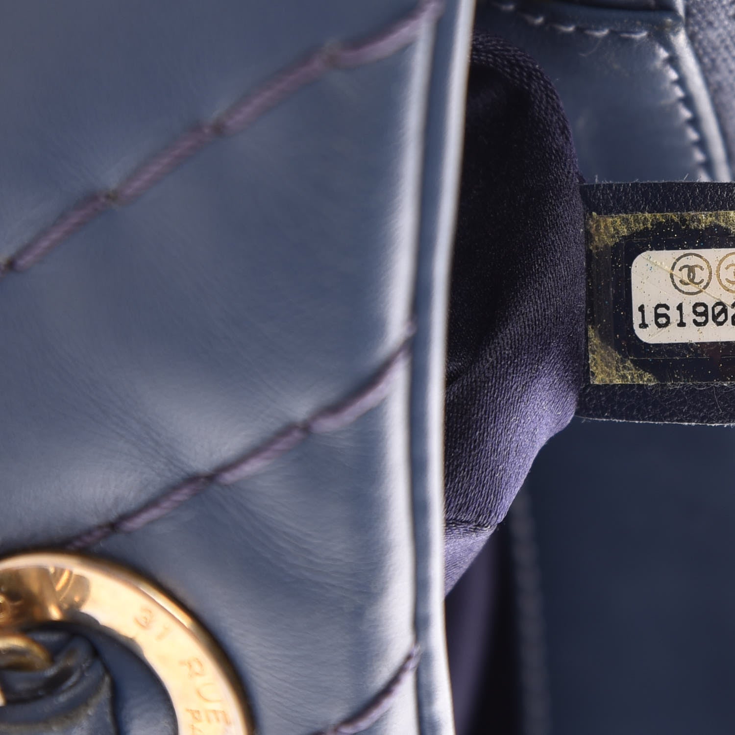 Chanel Calfskin Chevron Quilted Surpique Tote Blue 8 of 10