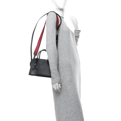 Prada Saffiano Cuir Calfskin Mini Monochrome Top Handle Tote Black 3 of 10