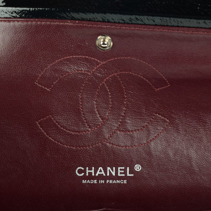 Chanel Distressed Patent Quilted Medium Double Flap Black 6 of 9
