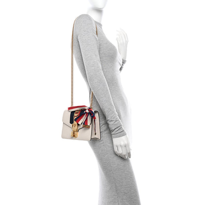 Gucci Calfskin Mini Sylvie Chain Shoulder Bag White 2 of 11