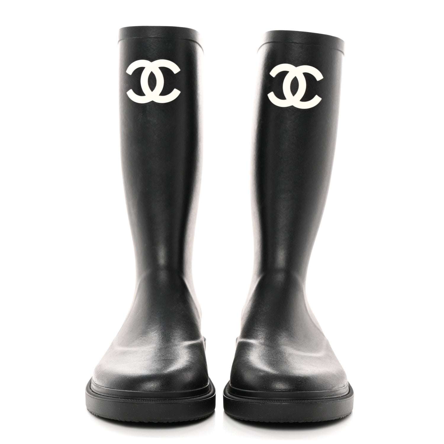 Chanel Caoutchouk CC High Boots 38 Black 2 of 13