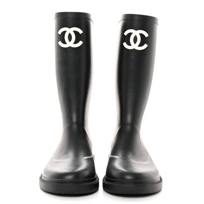 Chanel Caoutchouk CC High Boots 38 Black 2 of 13