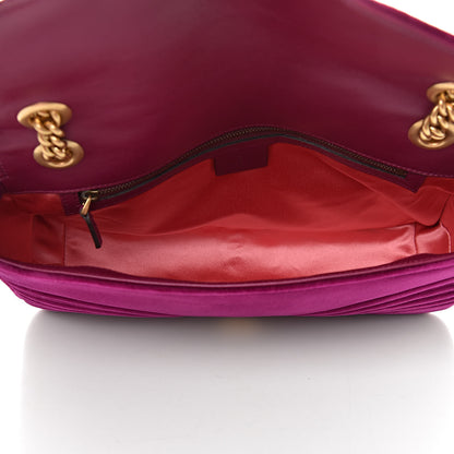 Gucci Velvet Matelasse Medium GG Marmont Shoulder Bag Fuchsia Violet Cyclamen 5 of 10