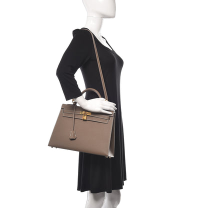 Hermes Epsom Kelly Sellier 32 Etoupe 2 of 37