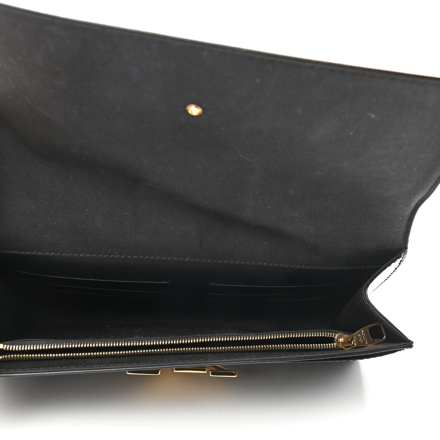 Patent Louise Clutch Black