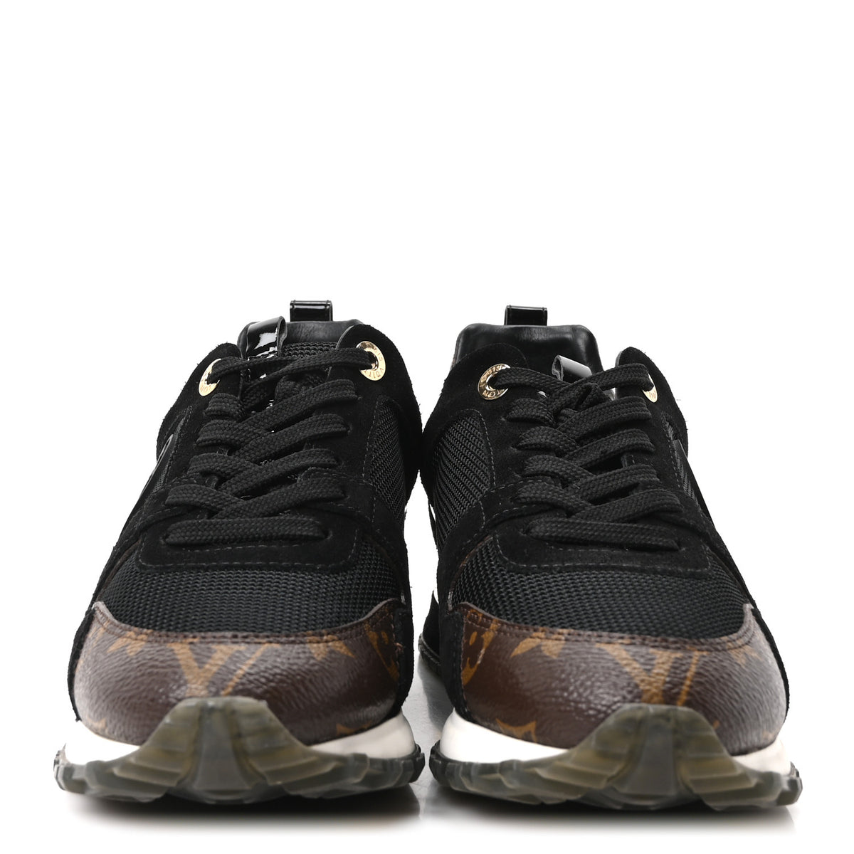 Louis Vuitton Suede Monogram Run Away Sneakers 35 Black 3 of 10