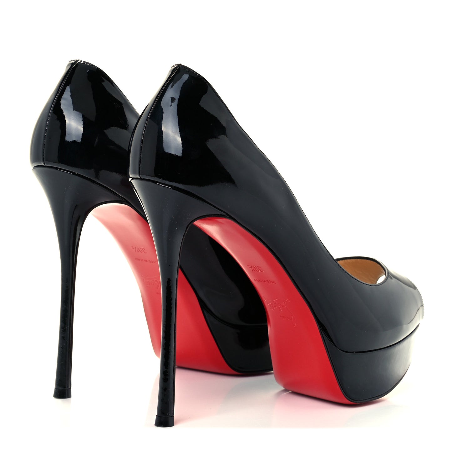 Patent Fetish Peep 130 Pumps 39.5 Black