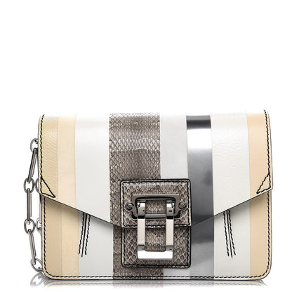 Proenza Schouler Elaphe Ayers Hava Clutch White Beige Silver 1 of 7