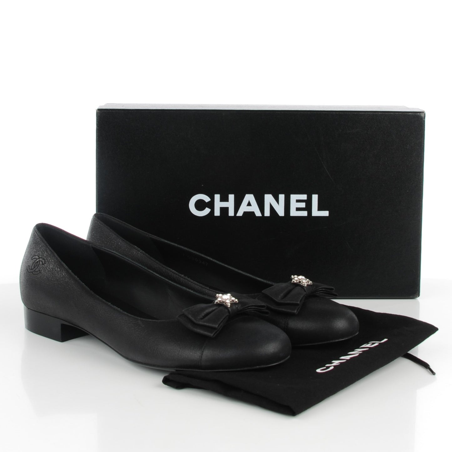 Buffalo Glitter Bow Ballerina Flats 39.5 Black
