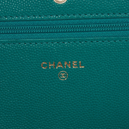 Chanel Caviar Quilted Wallet On Chain WOC Turquoise 5 of 8