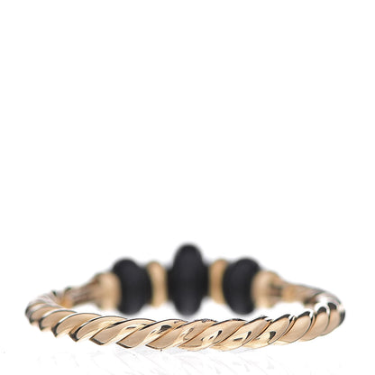 David Yurman 18K Yellow Gold Black Onyx Rio Rondelle Ring 52 6 3 of 4