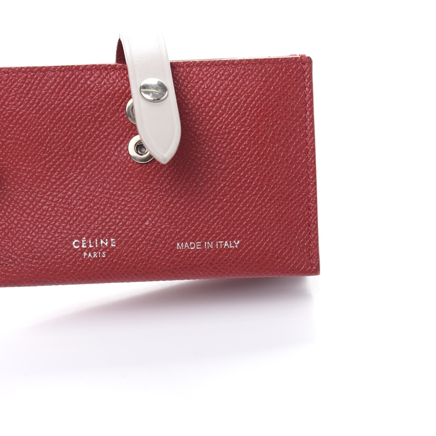 Celine Grained Shiny Calfskin Accordion Card Holder Scarlet 6 of 6