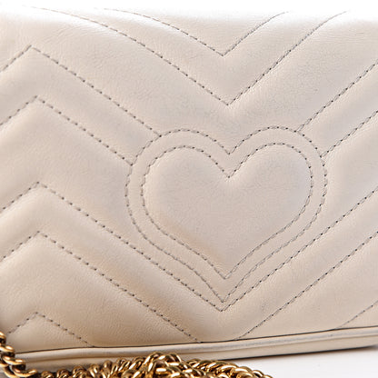 Gucci Calfskin Matelasse Super Mini GG Marmont Shoulder Bag White 14 of 16