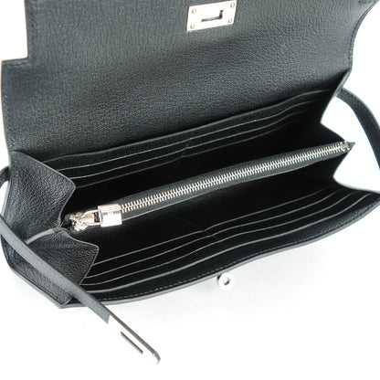 Hermes Chevre Mysore Kelly Longue Wallet Black 8 of 8