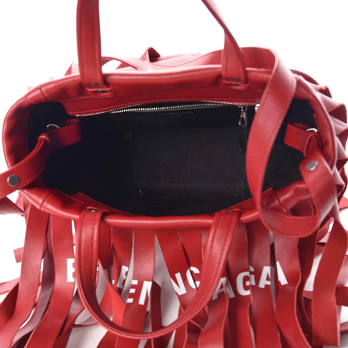 Calfskin XS Fringe Laundry Cabas Red