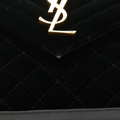 Saint Laurent Velvet Tri-Quilt Monogram Medium College Bag Black 14 of 14