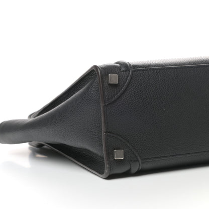 Celine Drummed Calfskin Micro Luggage Black 7 of 8