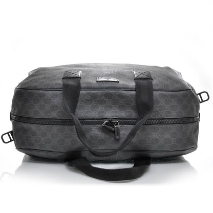 Gucci GG Supreme Monogram Large Duffle Black Grey 6 of 9