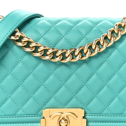 Chanel Calfskin Quilted Medium Boy Flap Turquoise 8 of 11