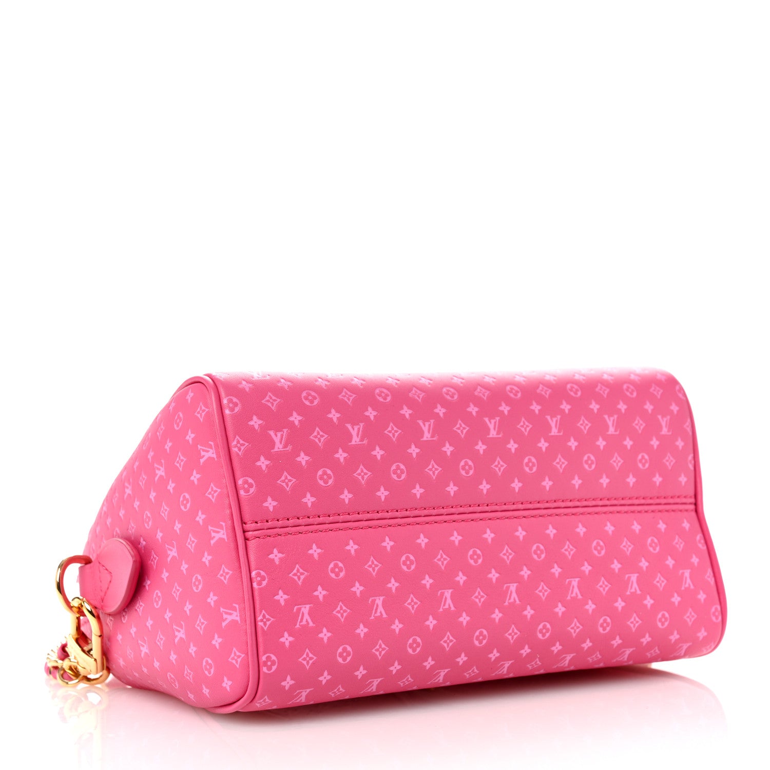 Louis Vuitton Calfskin Nanogram Embossed Speedy Bandouliere 20 Rose 4 of 9