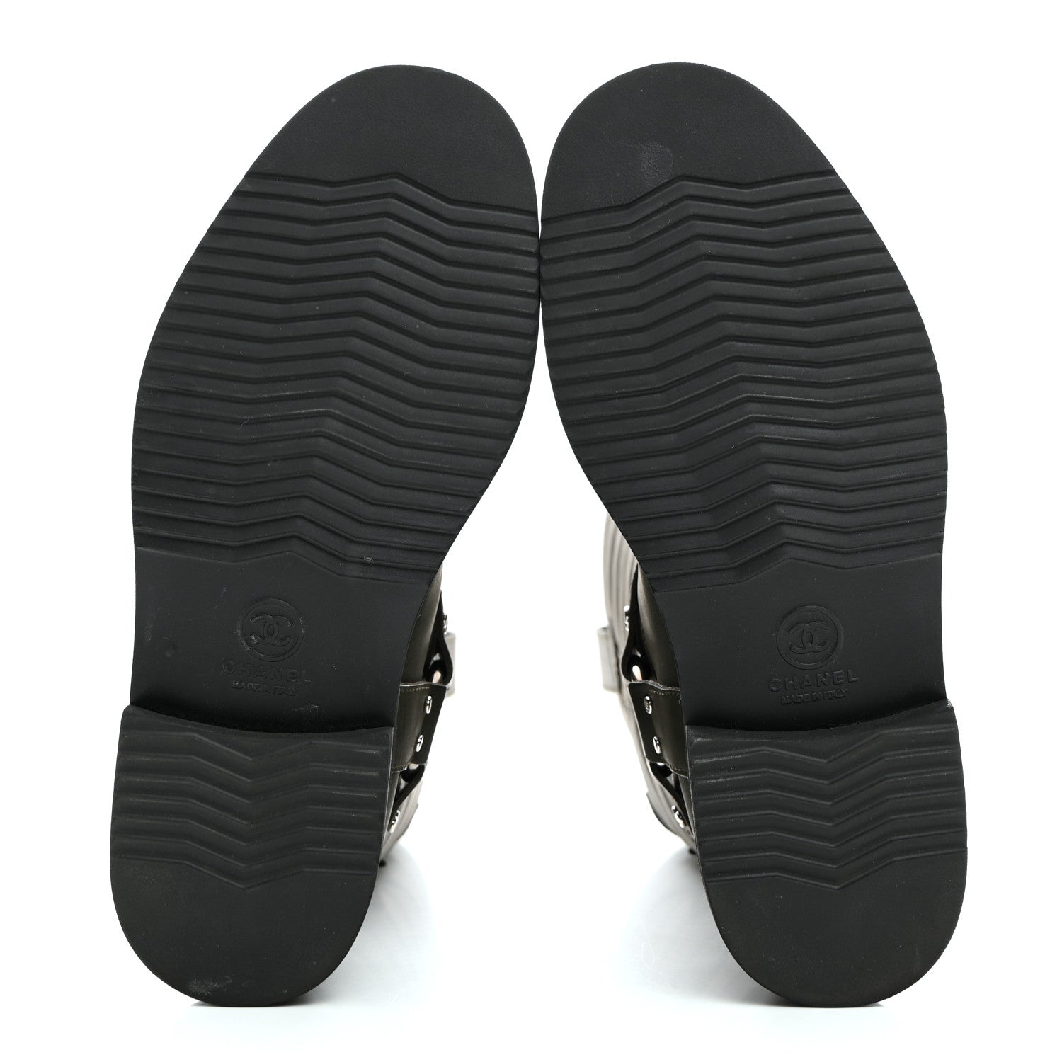 Chanel Oily Calfskin Star Quilted Biker Boots 37 Khaki 5 of 9