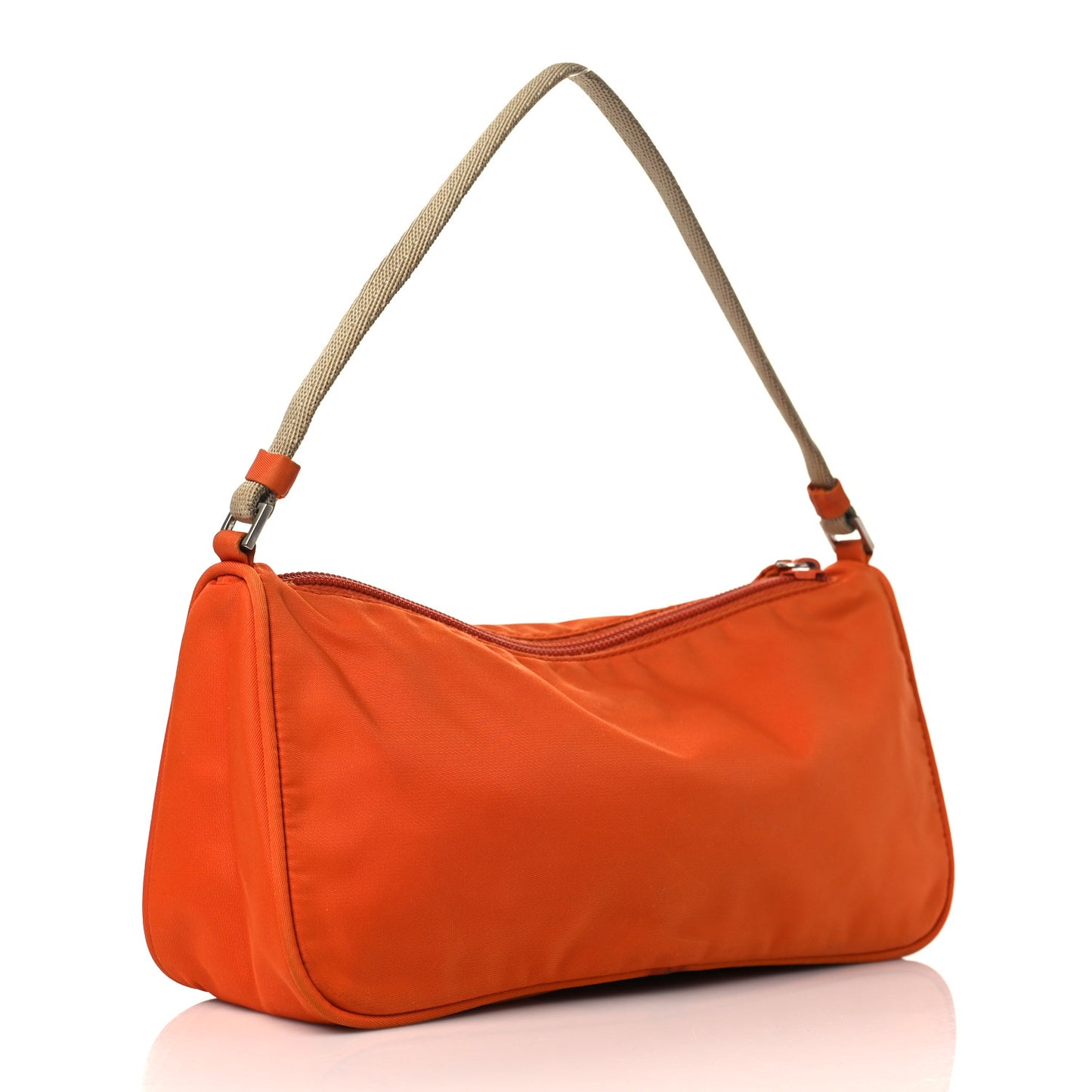 Tessuto Nylon Pochette Bag Orange