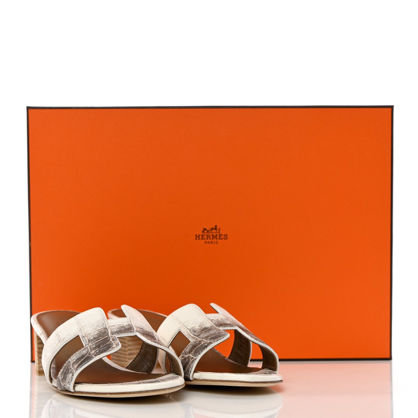 Matte Niloticus Crocodile Himalaya Oasis Sandals 37 White