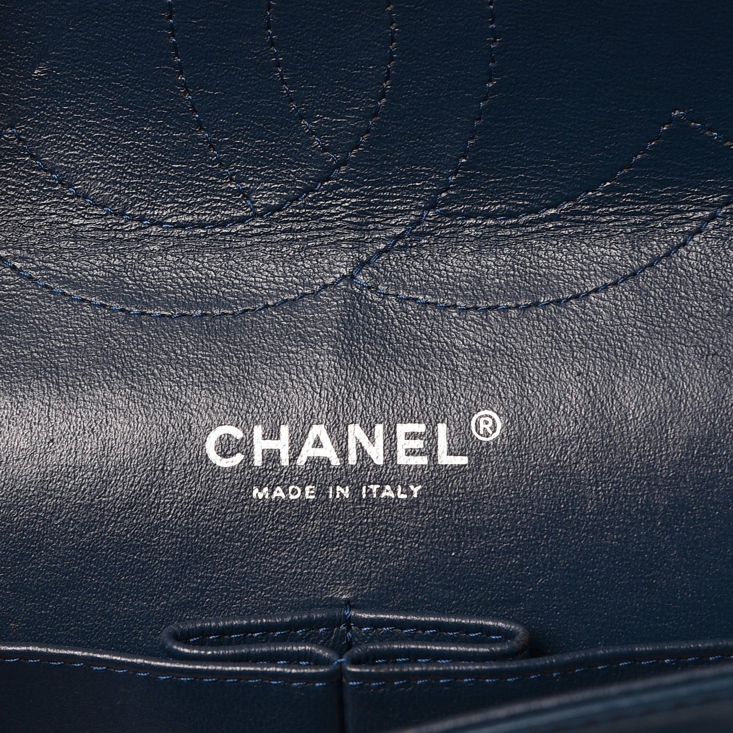 Patent Quilted Jumbo Double Flap Blue