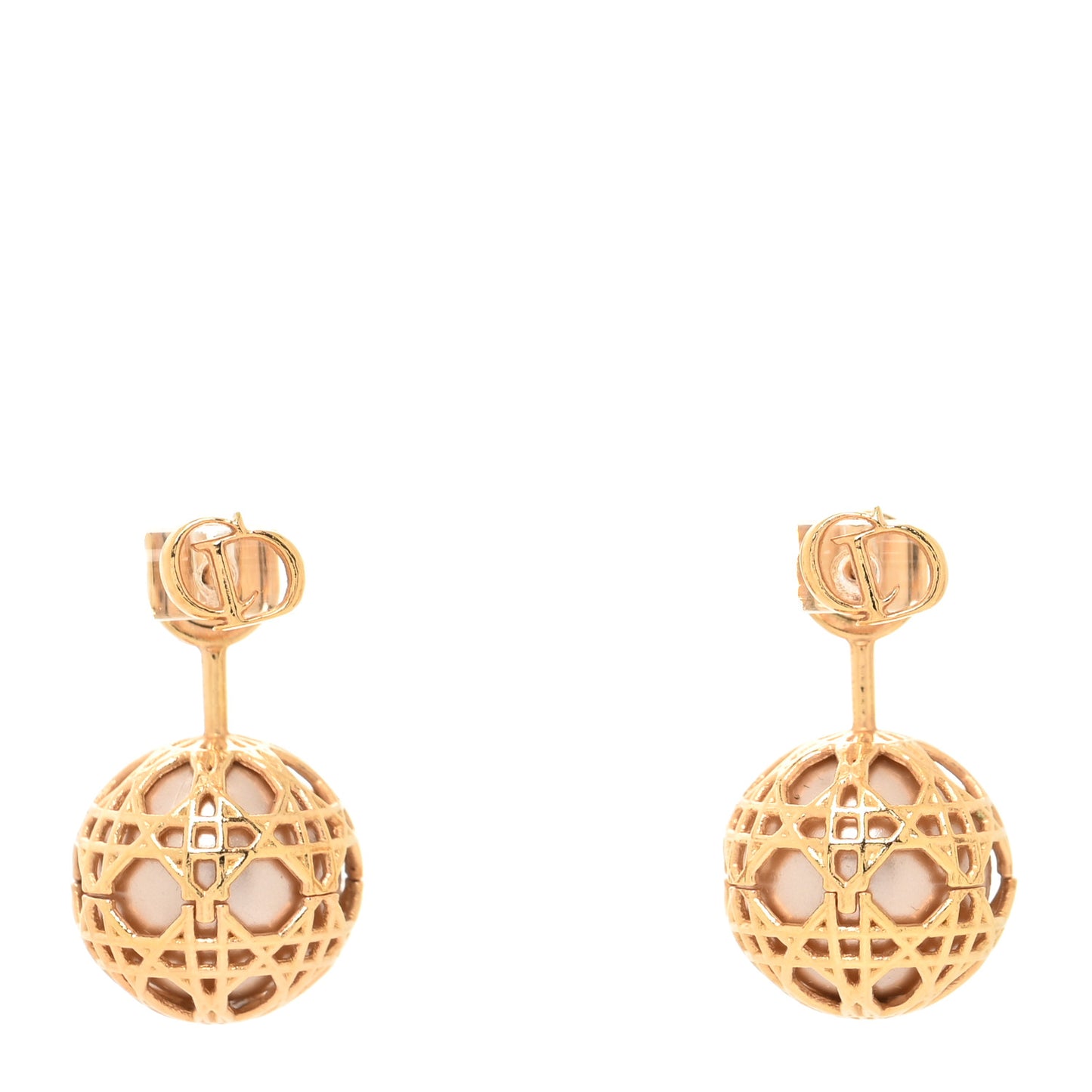Pearl Secret Cannage Mise En Dior Tribales Earrings Gold
